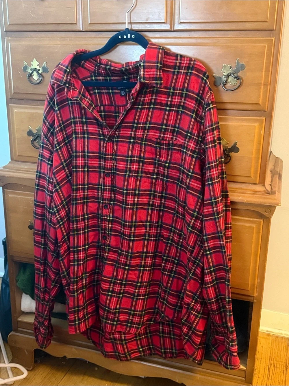 J. Crew Red Black Tartan Plaid Flannel Button-Down Shirt XXL